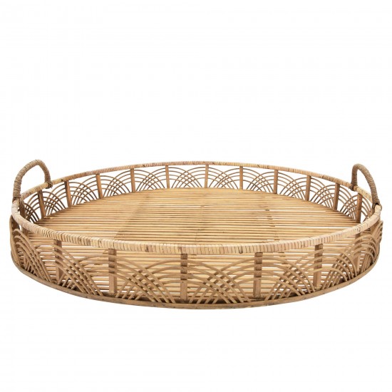 S/2 Bamboo 24/30" Round Trays, Natural