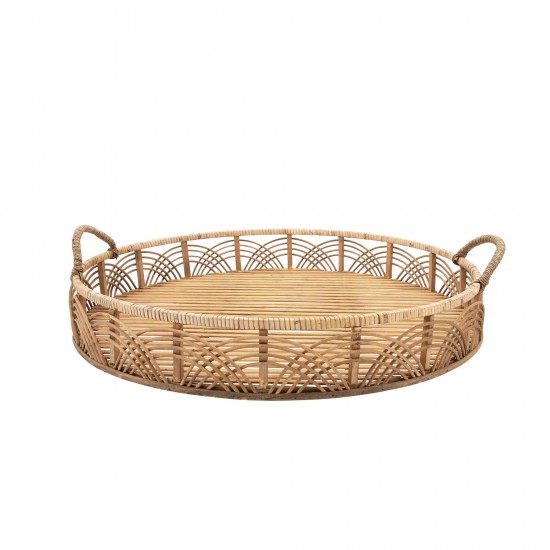 S/2 Bamboo 24/30" Round Trays, Natural