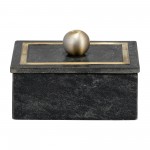 Marble, 7x5 Rectangular Box - Knob, Black