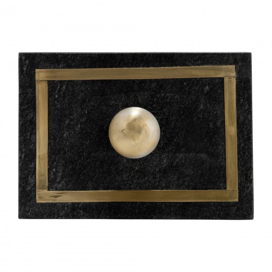 Marble, 7x5 Rectangular Box - Knob, Black