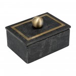 Marble, 7x5 Rectangular Box - Knob, Black