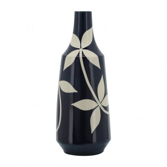 Cer, 19" Leaf Vase, Blue