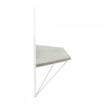 S/2 Metal / Wood Hexagon Wall Shelves, Wht/gray