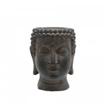 Resin 9" Buddha Flower Pot, Black