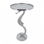 Metal, 24" Seahorse Side Table, Silver Kd