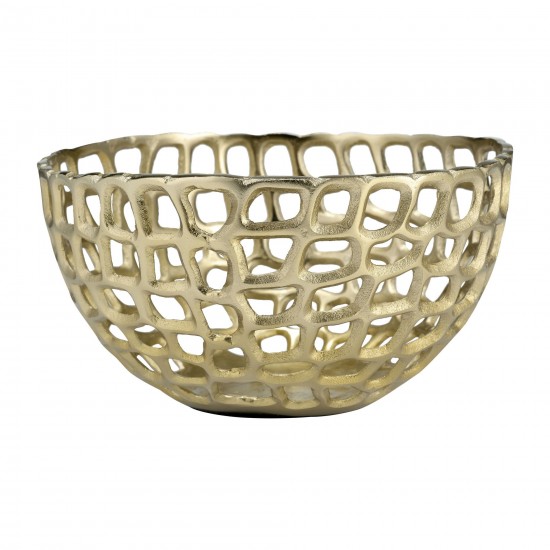 Metal,s/3, 9/10/12" Pierced Bowls, Gold