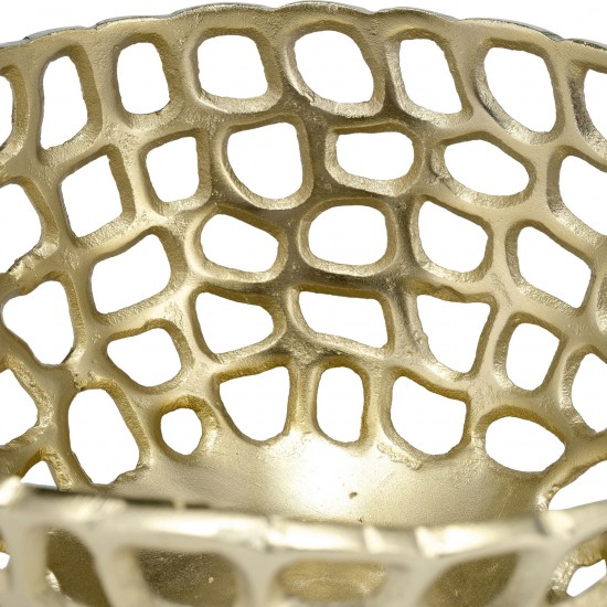 Metal,s/3, 9/10/12" Pierced Bowls, Gold