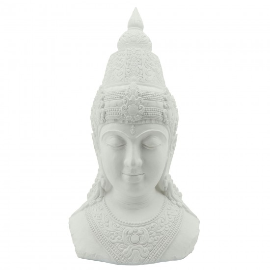 Resin, 42"h Buddha Head, White