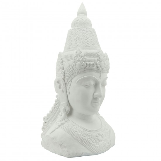 Resin, 42"h Buddha Head, White