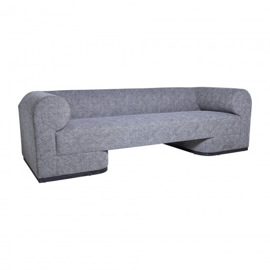 Modern Sofa - Black Oak Base, Gray