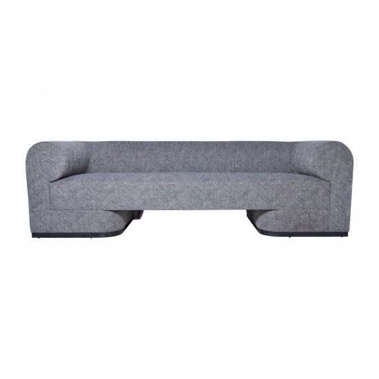 Modern Sofa - Black Oak Base, Gray