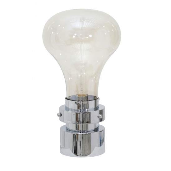 Glass 18" Light Bulb Table Lamp, Silver