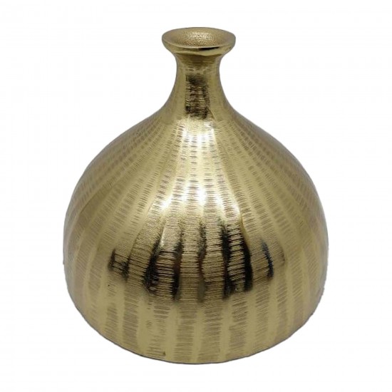 Metal, 7" Bulbous Vase,gold