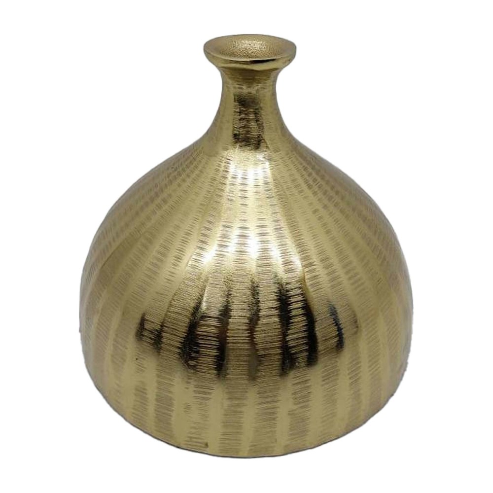 Metal, 7" Bulbous Vase,gold