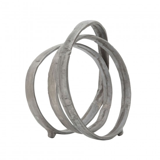 13" Metal Ring Sculpture, Gun Metal