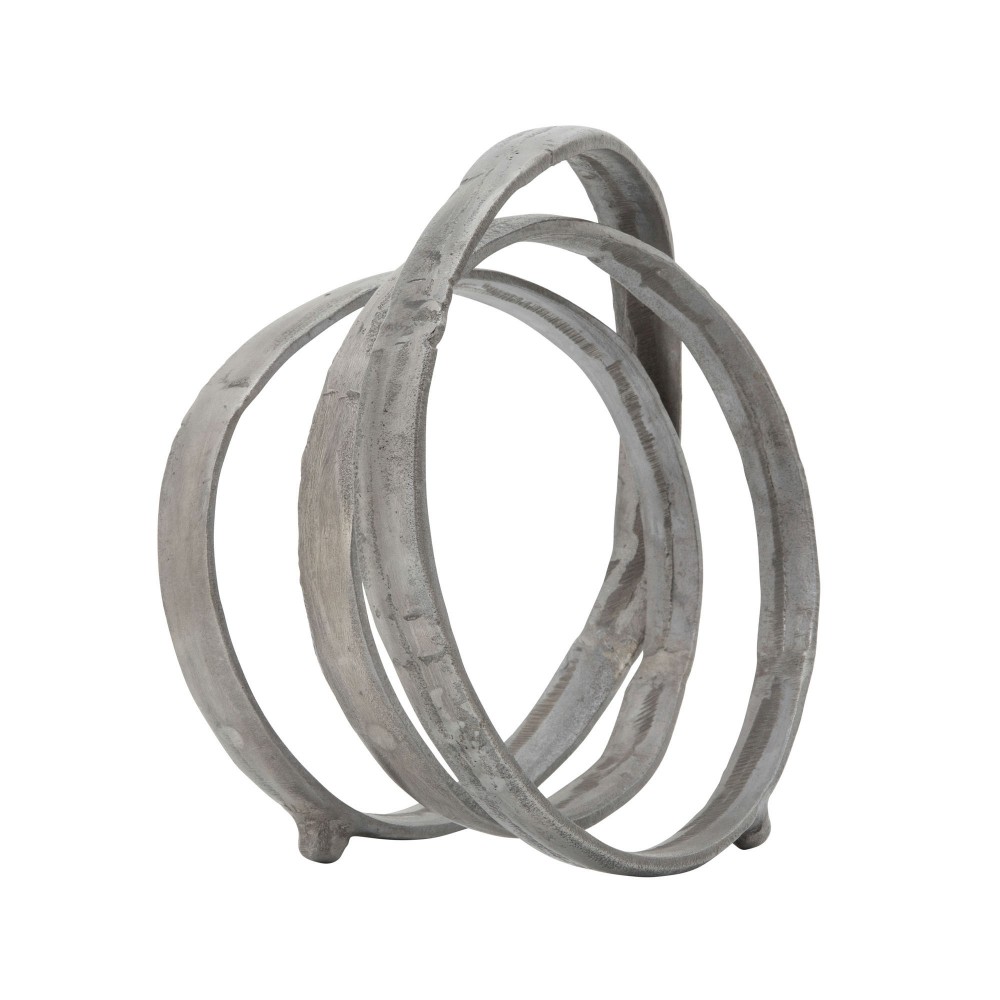 13" Metal Ring Sculpture, Gun Metal