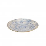 S/2 Decorative Metal Swirl Tray, Blue/multi