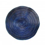 S/2 Decorative Metal Swirl Tray, Blue/multi