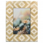 Resin, 4x6 Diamond Photo Frame, Beige