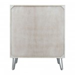 Wood 39x47" Hammered Cabinet, White