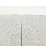 Wood 39x47" Hammered Cabinet, White