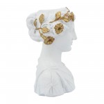 Resin, 15"h Flower Lady Bust Planter, White/gold