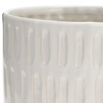 Ceramic 6" Textured Planter W/ Saucer, Beige