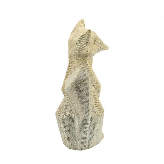 Cer, 10" Beaded Fox Figurine, Champagne