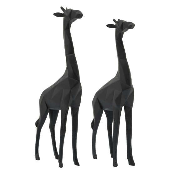 Resin 16"h, Giraffe, Black