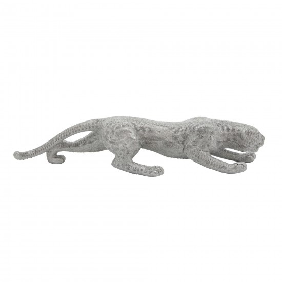 20" Leopard Tabletop Decor, Silver