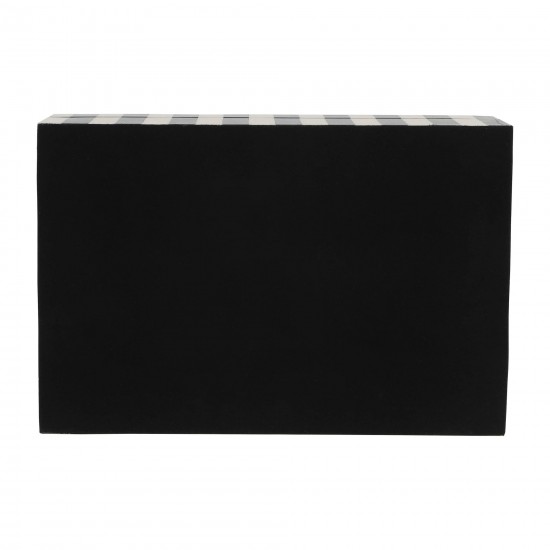 Resin, S/2 10/12" Harlequin Boxes, Black/white