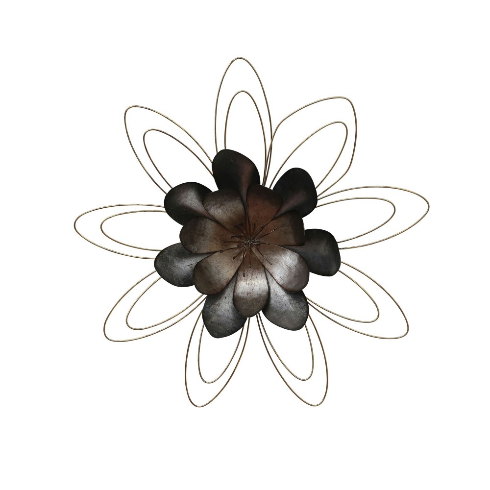 Metal 23.25" Flower Wall Decor, Multi Wb