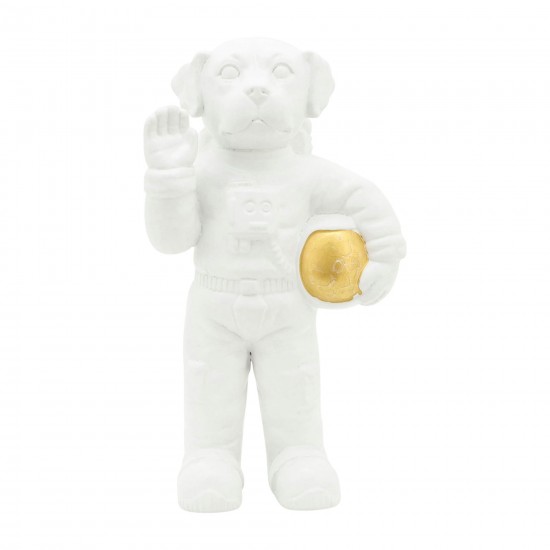 Cer,12",astrodog Deco,white/gold