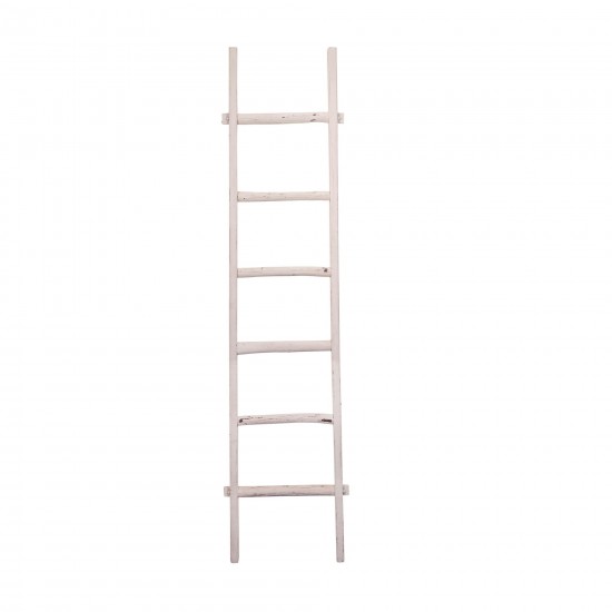 Wooden , Decorative 76" Ladder, White