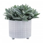 S/2 Checkered Footed Planters 10/12" White