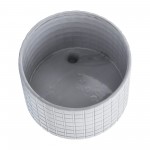 S/2 Checkered Footed Planters 10/12" White