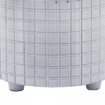 S/2 Checkered Footed Planters 10/12" White