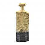 Metal,20",rigged Vase,gold/black