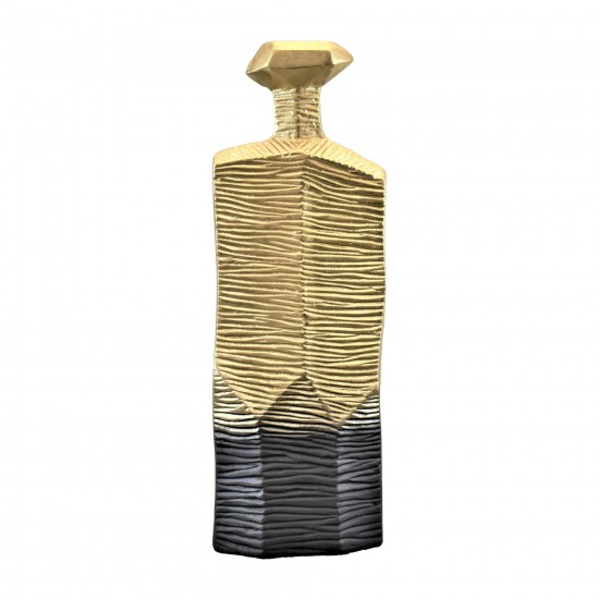 Metal,20",rigged Vase,gold/black