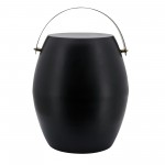 18"h Metal Barrel Accent Table, Black