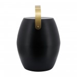 18"h Metal Barrel Accent Table, Black