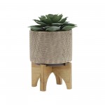 S/2 5/8" Mesh Planter W/ Stand, Tan