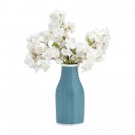 10" Chevron Vase, Cameo Blue