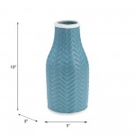 10" Chevron Vase, Cameo Blue