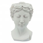 Resin, 9" Lady Head Planter, White