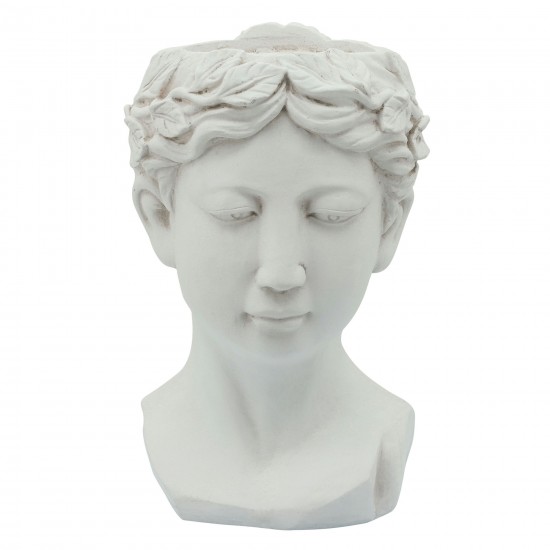 Resin, 9" Lady Head Planter, White