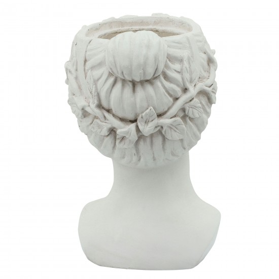 Resin, 9" Lady Head Planter, White