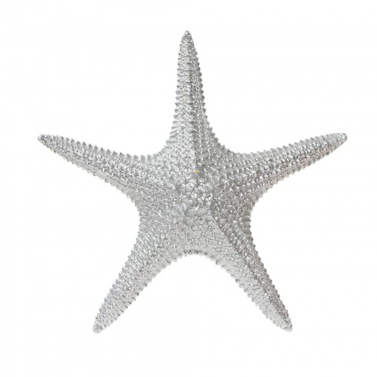 Polyresin 3"h Starfish Figurine, Silver