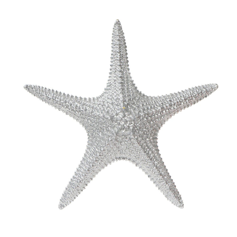 Polyresin 3"h Starfish Figurine, Silver