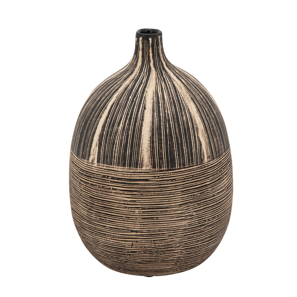 7"h Tribal Vase, Brown